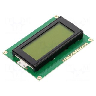 Display: LCD | alphanumeric | STN Positive | 16x4 | yellow-green | LED