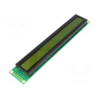 Display: LCD | alphanumeric | STN Positive | 40x2 | yellow-green | LED