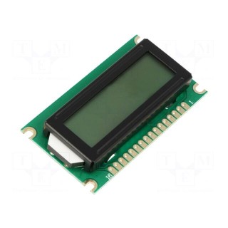 Display: LCD | alphanumeric | STN Positive | 8x1 | 60x33x9.8mm | PIN: 16