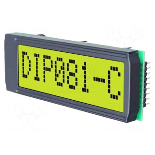 Display: LCD | alphanumeric | STN Positive | 8x1 | 68x26.8mm | LED