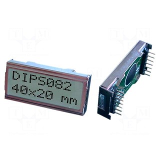 Display: LCD | alphanumeric | STN Positive | 8x2 | 40x20mm | PIN: 14