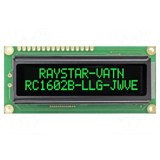 Display: LCD | alphanumeric | VA Negative | 16x2 | 80x36x13.2mm | LED
