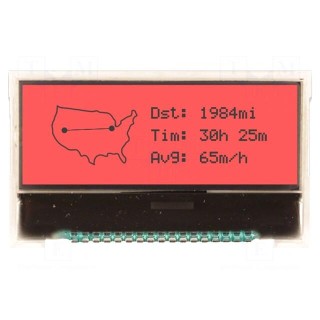 Display: LCD | graphical | 128x32 | COG,FSTN Positive | red | LED | 3VDC