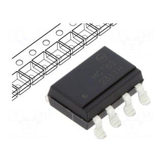 Optocoupler | SMD | Ch: 2 | OUT: transistor | Uinsul: 5kV | Uce: 85V | DIP8