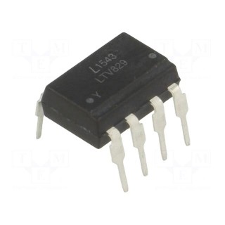 Optocoupler | THT | Ch: 2 | OUT: transistor | Uinsul: 5kV | Uce: 50V | DIP8
