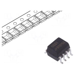 Optocoupler | SMD | Ch: 2 | OUT: logic | 6kV | 10Mbps | SO8 | VO06xxT