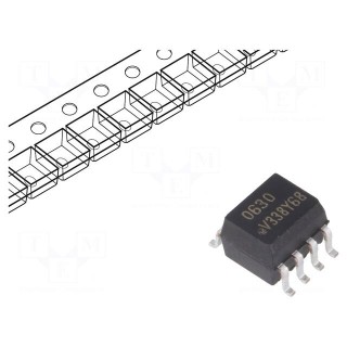 Optocoupler | SMD | Ch: 2 | OUT: logic | 6kV | 10Mbps | SO8 | VO06xxT