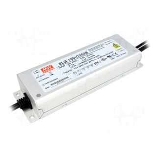 Power supply: switched-mode | LED | 100W | 71÷143VDC | 700mA | IP67