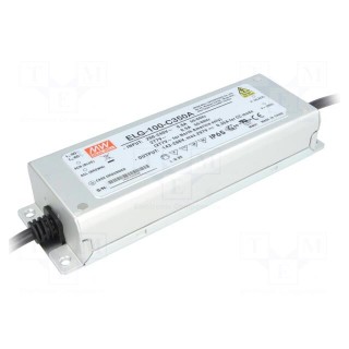 Power supply: switched-mode | LED | 100W | 100÷200VDC | 250÷500mA