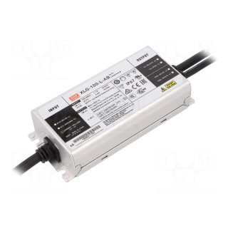 Power supply: switched-mode | LED | 100W | 71÷142VDC | 350÷1050mA