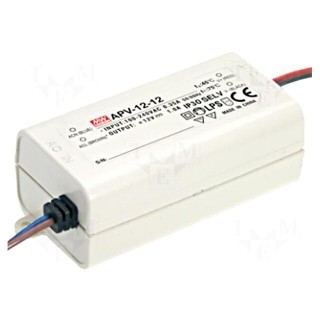 Power supply: switched-mode | LED | 12W | 24VDC | 0.5A | 90÷264VAC | IP42