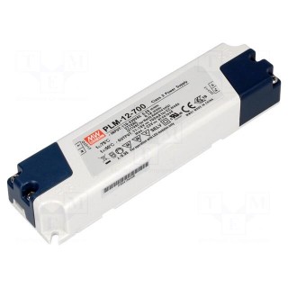 Power supply: switched-mode | LED | 12.6W | 11÷18VDC | 700mA | IP30