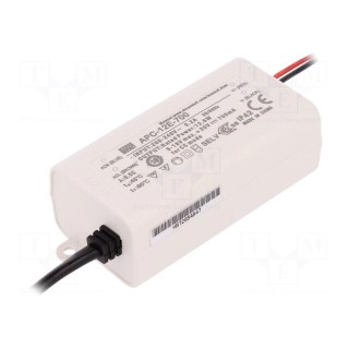 Power supply: switched-mode | LED | 12.6W | 9÷18VDC | 700mA | IP42 | 79%
