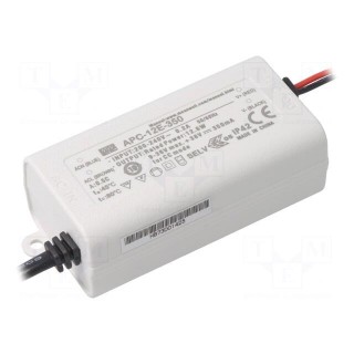 Power supply: switched-mode | LED | 12.6W | 9÷36VDC | 350mA | IP42 | 80g