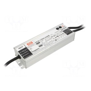Power supply: switched-mode | LED | 120W | 24VDC | 2.5÷5A | 90÷305VAC