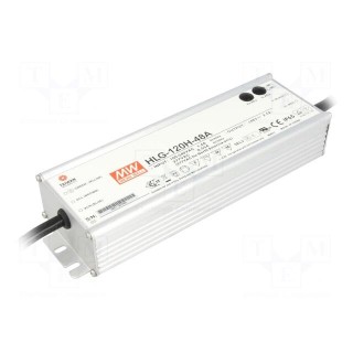 Power supply: switched-mode | LED | 120W | 48VDC | 1.2÷2.5A | 90÷305VAC