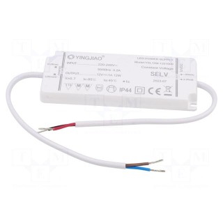 Power supply: switched-mode | LED | 12W | 12VDC | 1A | 220÷240VAC | IP44