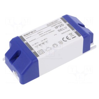 Power supply: switched-mode | LED | 12W | 12VDC | 1A | 220÷240VAC | OUT: 1