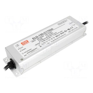 Power supply: switched-mode | LED | 150.5W | 43÷86VDC | 875÷1750mA