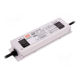 Power supply: switched-mode | LED | 150W | 42VDC | 3.57A | 100÷305VAC