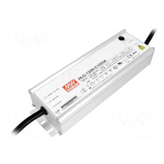 Power supply: switched-mode | LED | 155W | 74÷148VDC | 525÷1050mA