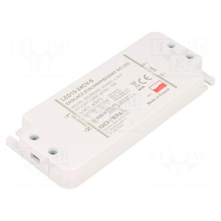 Power supply: switched-mode | LED | 15W | 24VDC | 0.63A | 185÷265VAC