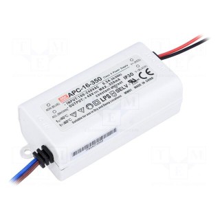 Power supply: switched-mode | LED | 16.8W | 12÷48VDC | 350mA | IP42