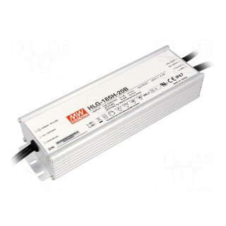 Power supply: switched-mode | LED | 185W | 20VDC | 9.3A | 90÷305VAC