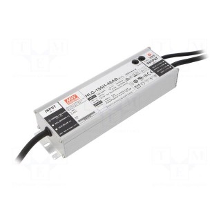 Power supply: switched-mode | LED | 187.2W | 48VDC | 1.95÷3.9A | IP65