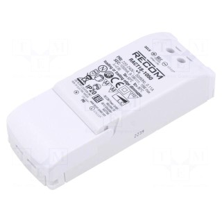 Power supply: switched-mode | LED | 18W | 9÷18VDC | 1050mA | 198÷264VAC