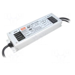 Power supply: switched-mode | LED | 199.9W | 42VDC | 2.38÷4.76A | IP65
