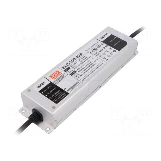Power supply: switched-mode | LED | 200W | 42VDC | 2.38÷4.76A | IP65
