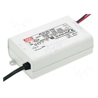 Power supply: switched-mode | LED | 25.2W | 24÷36VDC | 700mA | IP30