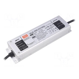 Power supply: switched-mode | LED | 200W | 48÷96VDC | 1050÷2100mA