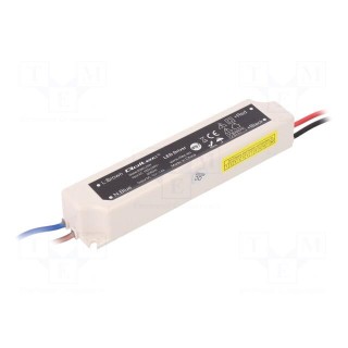 Power supply: switched-mode | LED | 20W | 12VDC | 1.6A | 220÷240VAC