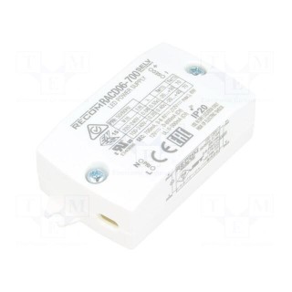 Power supply: switched-mode | LED | 20W | 2÷40VDC | 500mA | 198÷264VAC