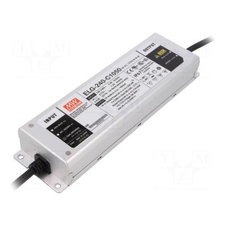 Power supply: switched-mode | LED | 239.4W | 114÷228VDC | 1050mA | IP67