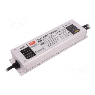 Power supply: switched-mode | LED | 239.4W | 86÷171VDC | 1.4A | IP67