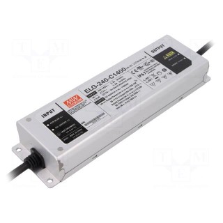 Power supply: switched-mode | LED | 239.4W | 86÷171VDC | 1400mA | IP67