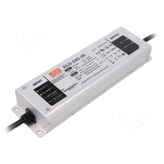 Power supply: switched-mode | LED | 239.76W | 36VDC | 6.66A | IP67 | 92%