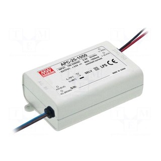 Power supply: switched-mode | LED | 24.5W | 25÷70VDC | 350mA | IP42