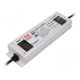 Power supply: switched-mode | LED | 240W | 114÷228VDC | 525÷1050mA