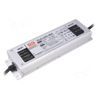 Power supply: switched-mode | LED | 240W | 36VDC | 3.33÷6.66A | IP65