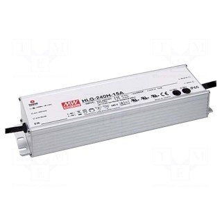 Power supply: switched-mode | LED | 240W | 36VDC | 3.3÷6.7A | 90÷305VAC