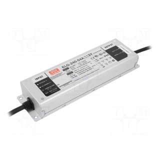 Power supply: switched-mode | LED | 240W | 54VDC | 2.23÷4.45A | IP65