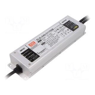 Power supply: switched-mode | LED | 239.75W | 69÷137VDC | 1750mA | IP67