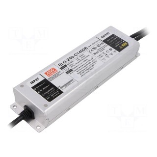 Power supply: switched-mode | LED | 240W | 86÷171VDC | 1400mA | IP67