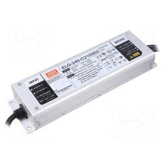 Power supply: switched-mode | LED | 241.5W | 57÷115VDC | 2.1A | IP67