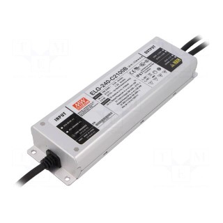Power supply: switched-mode | LED | 240W | 57÷115VDC | 2100mA | IP67