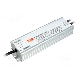 Power supply: switched-mode | LED | 250W | 59÷119VDC | 2100mA | IP67